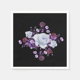 LILA BLOEMEN, ZWARTE ACHTERGROND SERVET