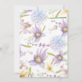 Lila bloemenbloeiend Baby shower Kaart (Achterkant)