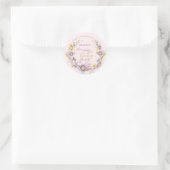 Lila bloemenbloeiend Baby shower Ronde Sticker (Tas)