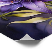 Lila bloemendromen - Waterverf Lily Flowers Art Poster (Hoek)