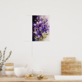 Lila bloemendromen - Waterverf Lily Flowers Art Poster (Keuken)