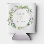 Lila bloemenkrans huisje tuin bruiloft blikjeskoeler (Voorkant)