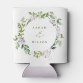 Lila bloemenkrans huisje tuin bruiloft blikjeskoeler (Achterkant)