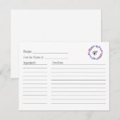 Lila Bloemenkrans Recept Kaart (Voorkant / Achterkant)