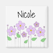 Lila bloemenmagneet magneet (Voorkant)