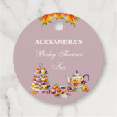 Lila Bloementhee Baby shower Dank u Bedankjes Labels (Voorkant)