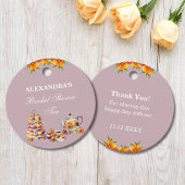 Lila Bloementhee Vrijgezellenfeest Dank u Bedankjes Labels