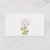 Lila bloementuin display douche Baby shower Informatiekaartje (Achterkant)