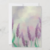 Lila Bloemenveld Boho Modern Bruiloft Kaart (Achterkant)