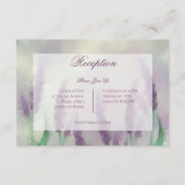 Lila Bloemenveld Moderne Huwelijksreceptie Informatiekaartje (Voorkant)