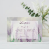 Lila Bloemenveld Moderne Huwelijksreceptie Informatiekaartje (Staand voorkant)