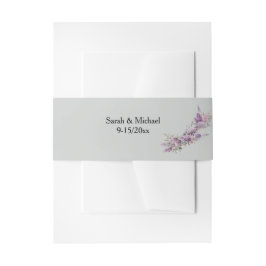 Lila bloemige tailleband uitnodigingen wikkel