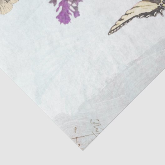 Lila bloemkarretje Postale Blue Painted Tissuepapier (Detail)