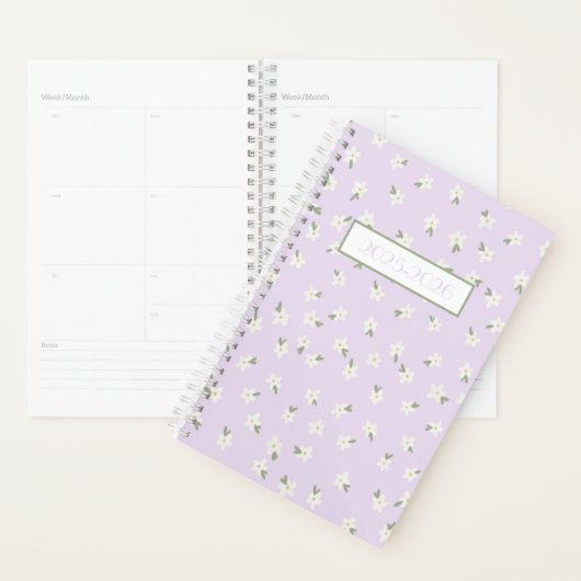 Lila bloemplanner planner (Display)