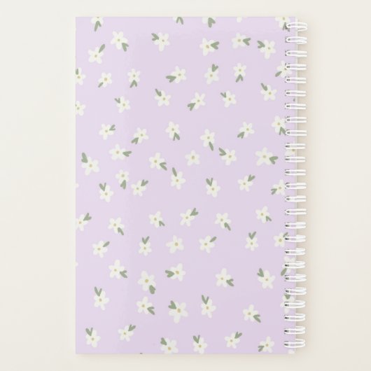 Lila bloemplanner planner (Achterkant)