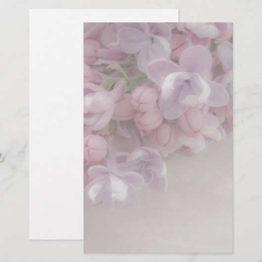 Lila bloesem briefpapier (Voorkant / Achterkant)