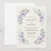 Lila Bloesem Romantisch Huwelijk Kaart (Voorkant / Achterkant)