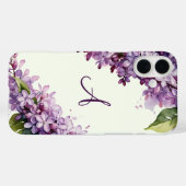Lila Bloesems Bloemen Licht Groen Monogrammed Case-Mate iPhone Case (Achterkant (horizontaal))