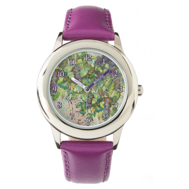 lila bloesems eWatch Horloge (Voorkant)