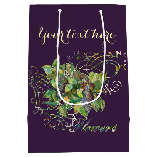 lila bloesems medium cadeauzakje (Achterkant)