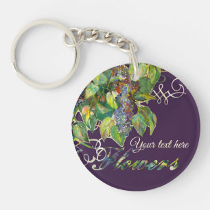 lila bloesems sleutelhanger