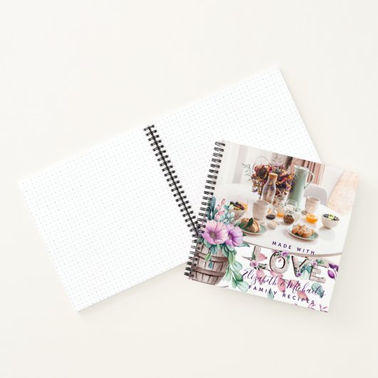 Lila Bloom Custom Recept Boek Huwelijkscadeau (Binnen)