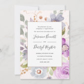 Lila Blooms Lijst bruiloft uitnodiging (Voorkant)