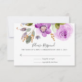 Lila Blooms RSVP-kaart RSVP Kaartje (Voorkant)