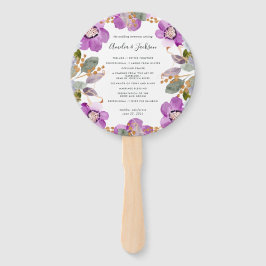 Lila Blooms Trouwprogramma Hand Fan Handwaaier