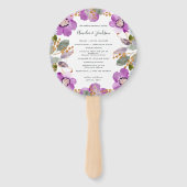 Lila Blooms Trouwprogramma Hand Fan Handwaaier (Voorkant)