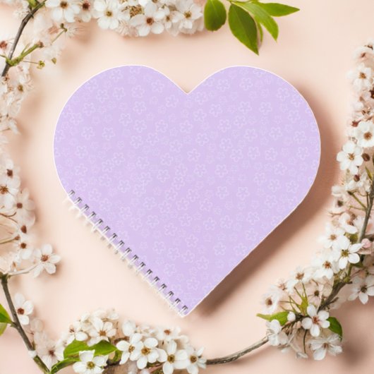 Lila Blossom Heart Notitieboek