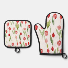 Lila Blossom Keukenset" Ovenwant & Pannenlap Set