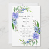 Lila Blue Hyacinth Tulip Wedding Shower nodigt uit (Voorkant)