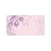 Lila Blush Bloemen Bruiloft Blank Adres Label (Voorkant)