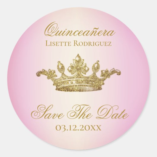 Lila blush Bourgogne redt de datum van Quinceanera Ronde Sticker (Voorkant)