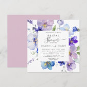 Lila Blush Mauve Pansy Viola Floral Vrijgezellenfe Kaart (Voorkant / Achterkant)