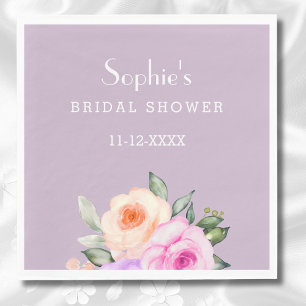 Lila Blush Pink Peach Bright Rozen Vrijgezellenfee Servet