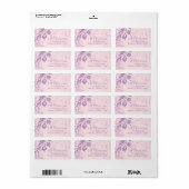Lila Blush Roze Bloemen Bruiloft Adres Label (Full Sheet)