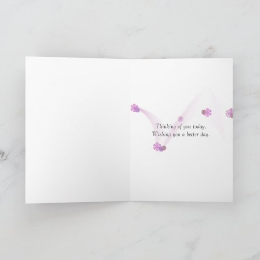 lila boeket in zak kaart (Binnen)