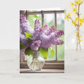 Lila boeket voor Verjaardag Kaart (Gele Bloem)