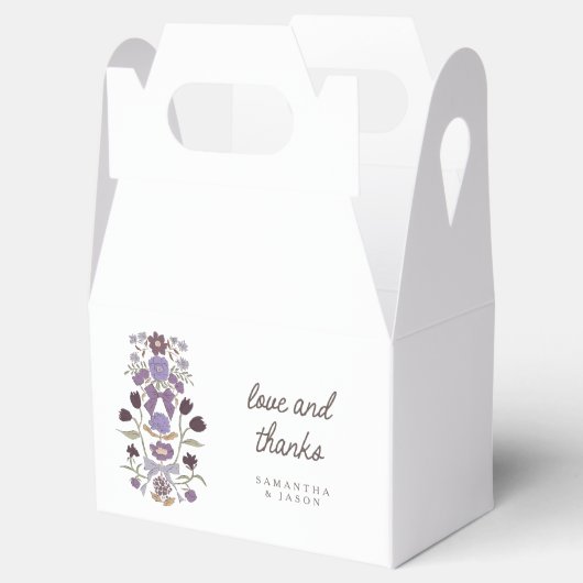Lila Bogen Bloemen bruiloft Bedankdoosjes (Geopend)