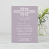 Lila Bohemian Chic Wedding Invite Kaart (Staand voorkant)