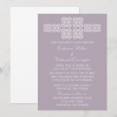 Lila Bohemian Chic Wedding Invite Kaart (Voorkant / Achterkant)