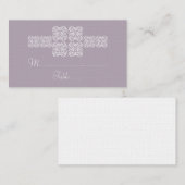 Lila Bohemian Chic Weduwgoedkaart Plaatskaartje (Voorkant / Achterkant)