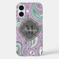 Lila Bohemian Paisley Custom Monogram