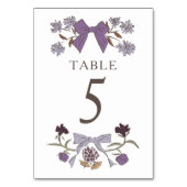 Lila Boho Bows Trouwtafel nummer Kaart (Voorkant)