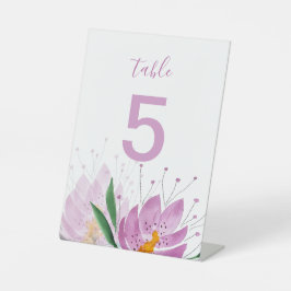 Lila Boho Floral Waterverf Art Reclamebord Met Voetstuk