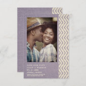 Lila Boho Texture Engaged Romantic Couple Save The Date (Voorkant / Achterkant)