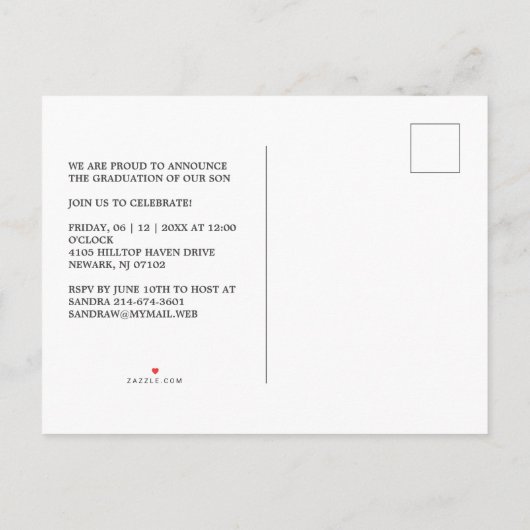 Lila Boho Tribal Textuur Foto Afstuderen Aankondigingskaart (Achterkant)