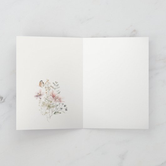 Lila Boho Wildflower Varen Botanische bruiloft Bedankkaart (Binnen)